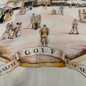 Ralph Lauren Pink and Cream Golf Scarf